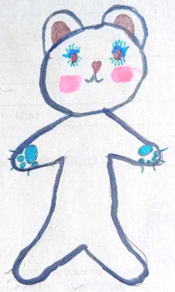 Рисунок девочки 9 лет «Медвежонок»